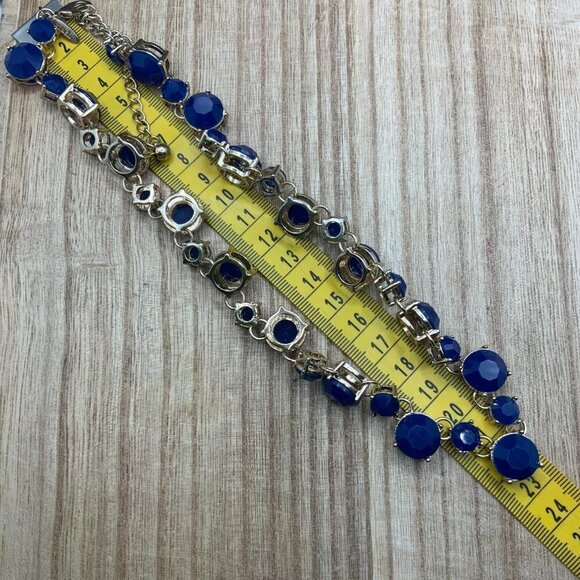 Natasha Couture Cobalt Blue Circular Necklace - Picture 6 of 7